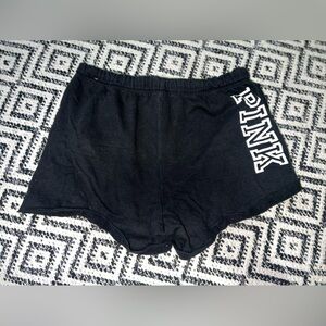 Pink sweatpants shorts with strings